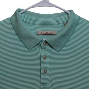 Tommy Bahama Men's 3XL Polo Shirt Aqua Striped Modal Blend SS 171-TB21008